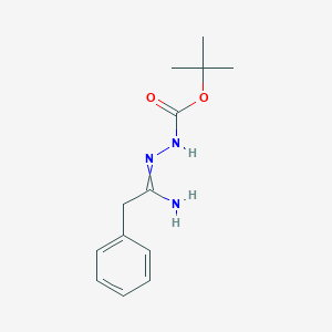 molecular formula C13H19N3O2 B7880607 N'-(1-amino-2-phenylethylidene)(tert-butoxy)carbohydrazide 