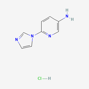 molecular formula C8H9ClN4 B7880645 6-(1H-Imidazol-1-yl)pyridin-3-amine hydrochloride 