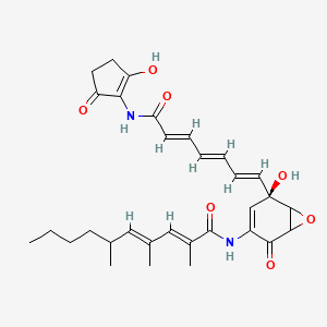 (2E,4E)-N-[(5R)-5-hydroxy-5-[(1E,3E,5E)-7-[(2-hydroxy-5-oxocyclopenten-1-yl)amino]-7-oxohepta-1,3,5-trienyl]-2-oxo-7-oxabicyclo[4.1.0]hept-3-en-3-yl]-2,4,6-trimethyldeca-2,4-dienamide