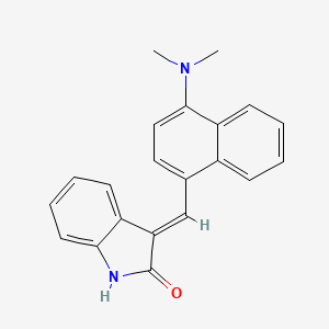molecular formula C21H18N2O B7880876 3-((4-(Dimethylamino)naphthalen-1-yl)methylene)indolin-2-one 