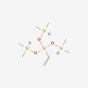 molecular formula C8H24O3Si4 B7880966 3-[(Dimethylsilyl)oxy]-3-ethenyl-1,1,5,5-tetramethyl-trisiloxane 