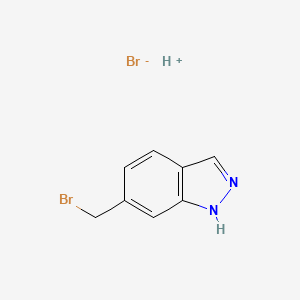 molecular formula C8H8Br2N2 B7881001 6-(bromomethyl)-1H-indazole;hydron;bromide 