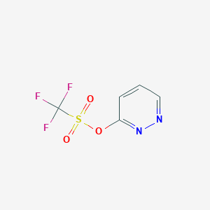 molecular formula C5H3F3N2O3S B7881044 3-[(Trifluoromethyl)sulphonyloxy]pyridazine 