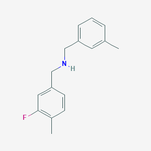 molecular formula C16H18FN B7881091 [(3-Fluoro-4-methylphenyl)methyl][(3-methylphenyl)methyl]amine 