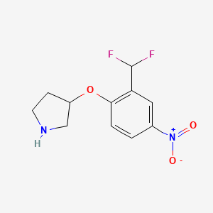 molecular formula C11H12F2N2O3 B7881102 3-[2-(Difluoromethyl)-4-nitrophenoxy]pyrrolidine 