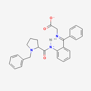 molecular formula C27H25N3NiO3 B7881158 2-[[[2-(1-Benzylpyrrolidine-2-carbonyl)azanidylphenyl]-phenylmethylidene]amino]acetate;nickel(2+) 