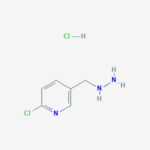 molecular formula C6H9Cl2N3 B7881319 2-Chloro-5-(hydrazinylmethyl)pyridine hydrochloride 