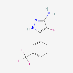 molecular formula C10H7F4N3 B7881379 4-fluoro-3-[3-(trifluoromethyl)phenyl]-1H-pyrazol-5-amine 