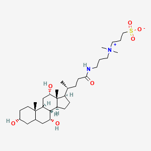molecular formula C32H58N2O7S B7881396 3-[dimethyl-[3-[[(4R)-4-[(3R,7R,8R,9S,10S,12S,13R,14S,17R)-3,7,12-trihydroxy-10,13-dimethyl-2,3,4,5,6,7,8,9,11,12,14,15,16,17-tetradecahydro-1H-cyclopenta[a]phenanthren-17-yl]pentanoyl]amino]propyl]azaniumyl]propane-1-sulfonate 