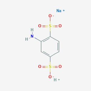 molecular formula C6H6NNaO6S2 B7881499 Sodium;2-aminobenzene-1,4-disulfonate;hydron 