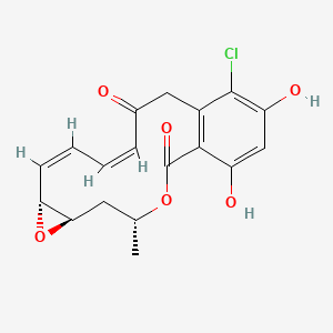 molecular formula C18H17ClO6 B7881572 6H-Oxireno[e][2]benzoxacyclotetradecin-6,12(7H)-dione, 8-chloro-1a,14,15,15a-tetrahydro-9,11-dihydroxy-14-methyl-, (1aR,2Z,4E,14R,15aR)- 