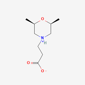 molecular formula C9H17NO3 B7881616 3-[(2R,6S)-2,6-dimethylmorpholin-4-ium-4-yl]propanoate 