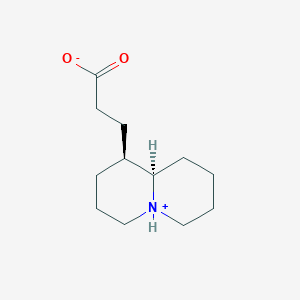 molecular formula C12H21NO2 B7881736 3-[(1S,9aR)-1,2,3,4,5,6,7,8,9,9a-decahydroquinolizin-5-ium-1-yl]propanoate 