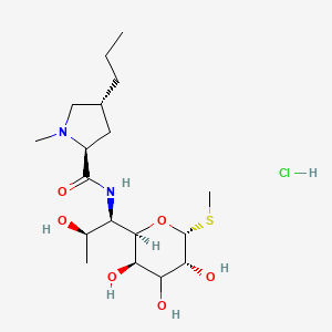 molecular formula C18H35ClN2O6S B7881811 (2S,4R)-N-[(1R,2R)-2-hydroxy-1-[(2R,3R,5R,6R)-3,4,5-trihydroxy-6-(methylsulfanyl)oxan-2-yl]propyl]-1-methyl-4-propylpyrrolidine-2-carboxamide hydrochloride 