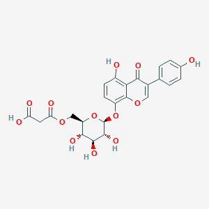 5-Hydroxy-3-(4-hydroxyphenyl)-4-oxo-4H-chromen-8-yl 6-O-(carboxyacetyl)-beta-L-galactopyranoside