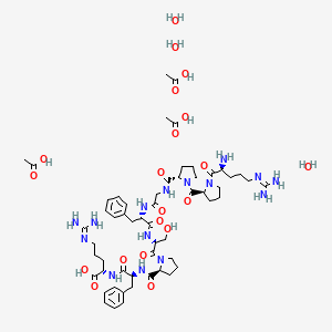 molecular formula C56H91N15O20 B7881952 H-Arg-Pro-Pro-Gly-Phe-Ser-Pro-Phe-Arg-OH.3CH3CO2H.3H2O 