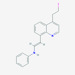 molecular formula C19H17IN2 B7881957 N-[(E)-2-[4-(2-iodoethyl)quinolin-8-yl]ethenyl]aniline 