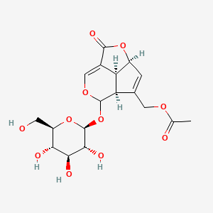 [(4S,7S,11S)-2-oxo-8-[(2S,3R,4S,5S,6R)-3,4,5-trihydroxy-6-(hydroxymethyl)oxan-2-yl]oxy-3,9-dioxatricyclo[5.3.1.04,11]undeca-1(10),5-dien-6-yl]methyl acetate