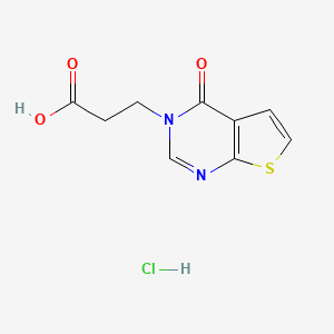 molecular formula C9H9ClN2O3S B7882050 3-{4-oxo-3H,4H-thieno[2,3-d]pyrimidin-3-yl}propanoic acid hydrochloride 
