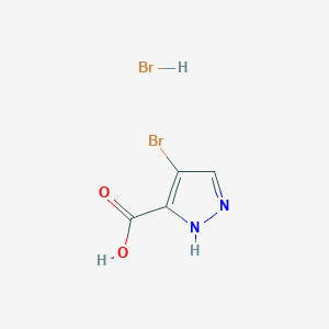 molecular formula C4H4Br2N2O2 B7882083 4-bromo-1H-pyrazole-5-carboxylic acid hydrobromide 