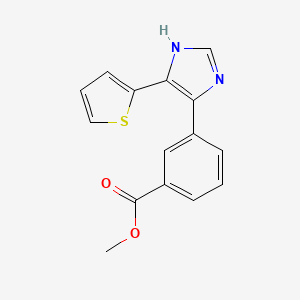 molecular formula C15H12N2O2S B7882170 methyl 3-[5-(thiophen-2-yl)-1H-imidazol-4-yl]benzoate 