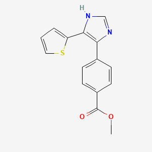 molecular formula C15H12N2O2S B7882176 methyl 4-[5-(thiophen-2-yl)-1H-imidazol-4-yl]benzoate 