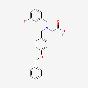 molecular formula C23H22FNO3 B7882204 2-({[4-(Benzyloxy)phenyl]methyl}[(3-fluorophenyl)methyl]amino)acetic acid 