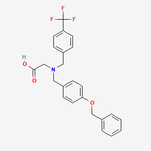 molecular formula C24H22F3NO3 B7882210 2-({[4-(Benzyloxy)phenyl]methyl}({[4-(trifluoromethyl)phenyl]methyl})amino)acetic acid 
