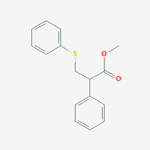 molecular formula C16H16O2S B7882214 Methyl 2-phenyl-3-(phenylsulfanyl)propanoate 