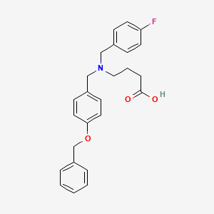 molecular formula C25H26FNO3 B7882217 4-({[4-(Benzyloxy)phenyl]methyl}[(4-fluorophenyl)methyl]amino)butanoic acid 