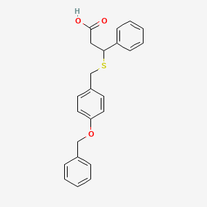 molecular formula C23H22O3S B7882220 3-({[4-(Benzyloxy)phenyl]methyl}sulfanyl)-3-phenylpropanoic acid 
