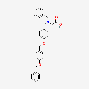 molecular formula C30H28FNO4 B7882223 2-{[(4-{[4-(Benzyloxy)phenyl]methoxy}phenyl)methyl][(3-fluorophenyl)methyl]amino}acetic acid 