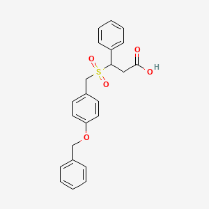 molecular formula C23H22O5S B7882224 3-{[4-(Benzyloxy)phenyl]methanesulfonyl}-3-phenylpropanoic acid 