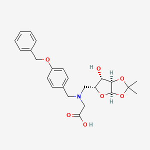 molecular formula C24H29NO7 B7882226 2-({[(3aR,5R,6S,6aR)-6-hydroxy-2,2-dimethyl-tetrahydro-2H-furo[2,3-d][1,3]dioxol-5-yl]methyl}({[4-(benzyloxy)phenyl]methyl})amino)acetic acid 