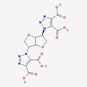 molecular formula C14H12N6O10 B7882231 1-[(6S)-6-(dicarboxy-1H-1,2,3-triazol-1-yl)-hexahydrofuro[3,2-b]furan-3-yl]-1H-1,2,3-triazole-4,5-dicarboxylic acid 