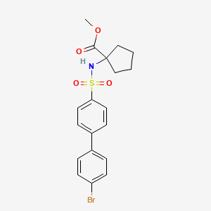 molecular formula C19H20BrNO4S B7882232 Methyl 1-[4-(4-bromophenyl)benzenesulfonamido]cyclopentane-1-carboxylate 