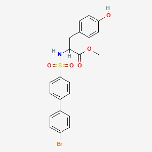 molecular formula C22H20BrNO5S B7882239 Methyl 2-[4-(4-bromophenyl)benzenesulfonamido]-3-(4-hydroxyphenyl)propanoate 
