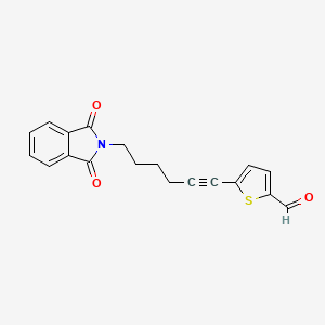 molecular formula C19H15NO3S B7882245 5-[6-(1,3-dioxo-2,3-dihydro-1H-isoindol-2-yl)hex-1-yn-1-yl]thiophene-2-carbaldehyde 