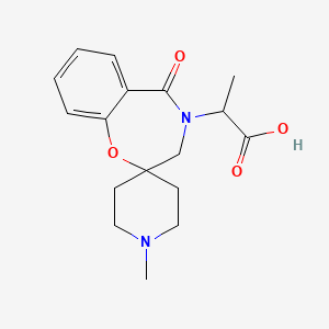 molecular formula C17H22N2O4 B7882248 2-(1'-Methyl-5-oxo-3H-spiro[benzo[f][1,4]oxazepine-2,4'-piperidin]-4(5H)-yl)propanoic acid 