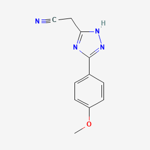 molecular formula C11H10N4O B7882296 [5-(4-methoxyphenyl)-1H-1,2,4-triazol-3-yl]acetonitrile 