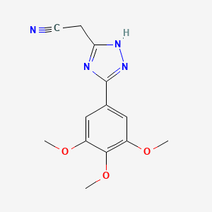 molecular formula C13H14N4O3 B7882301 [5-(3,4,5-trimethoxyphenyl)-1H-1,2,4-triazol-3-yl]acetonitrile 