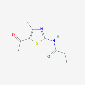molecular formula C9H12N2O2S B7882376 N-(5-acetyl-4-methyl-1,3-thiazol-2-yl)propanamide 