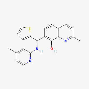 molecular formula C21H19N3OS B7882423 2-Methyl-7-[[(4-methyl-2-pyridinyl)amino](2-thienyl)methyl]-8-quinolinol 