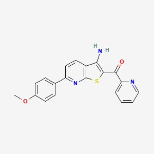 molecular formula C20H15N3O2S B7882429 [3-Amino-6-(4-methoxyphenyl)thieno[2,3-b]pyridin-2-yl](pyridin-2-yl)methanone 