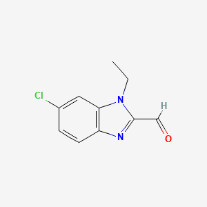 molecular formula C10H9ClN2O B7882459 6-Chloro-1-ethyl-1H-benzo[d]imidazole-2-carbaldehyde 