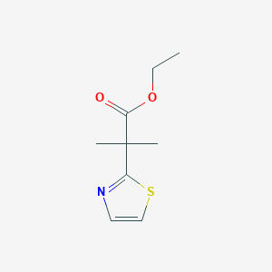 molecular formula C9H13NO2S B7882515 Ethyl 2-methyl-2-(thiazol-2-yl)propanoate 