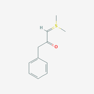 molecular formula C11H14OS B7882542 1-(Dimethyl-$l^{4}-sulfanylidene)-3-phenylpropan-2-one 