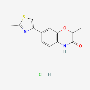 molecular formula C13H13ClN2O2S B7882544 2-Methyl-7-(2-methylthiazol-4-yl)-2H-benzo[b][1,4]oxazin-3(4H)-one hydrochloride 