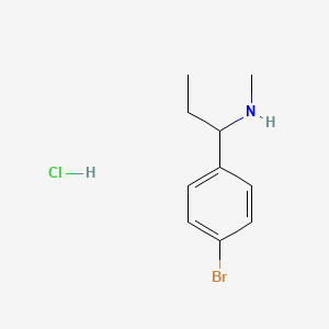 molecular formula C10H15BrClN B7882549 1-(4-bromophenyl)-N-methylpropan-1-amine;hydrochloride 