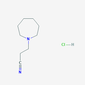molecular formula C9H17ClN2 B7882550 3-(Azepan-1-yl)propanenitrile;hydrochloride 